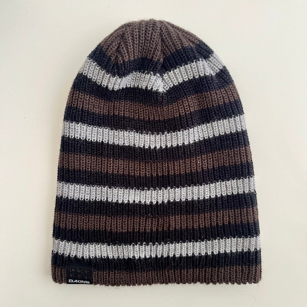 Brown Black Grey Stripes Beanie